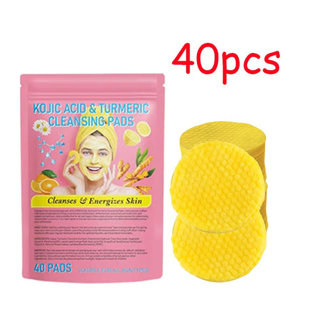 120PCS Face Cleansing Sponge Professional Turmeric Kojic Acid Facial Cleansing Pads for Removing Dead Skin Skin Exfoliating