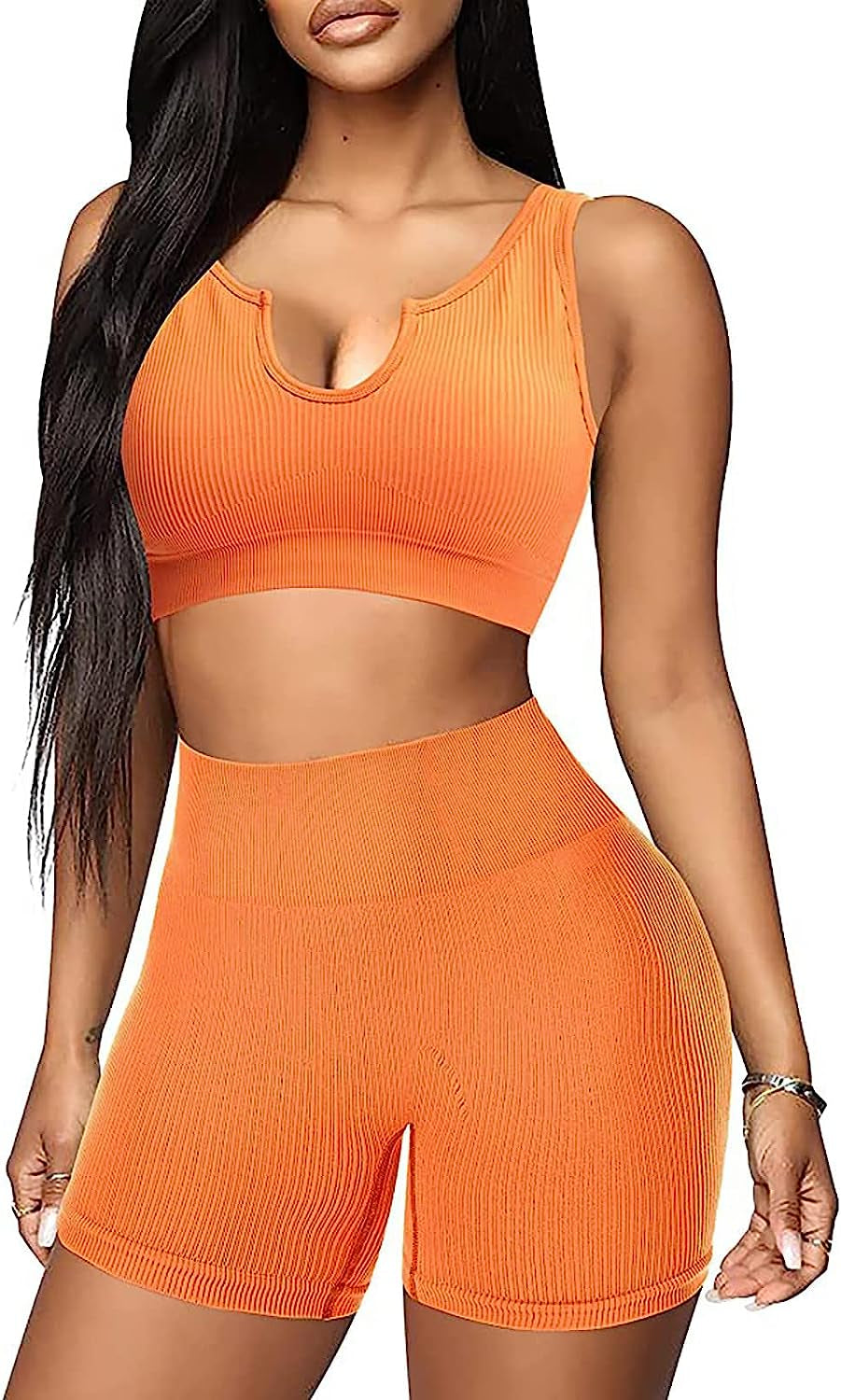 High Waist Leggings with Sports Bra Gym Set