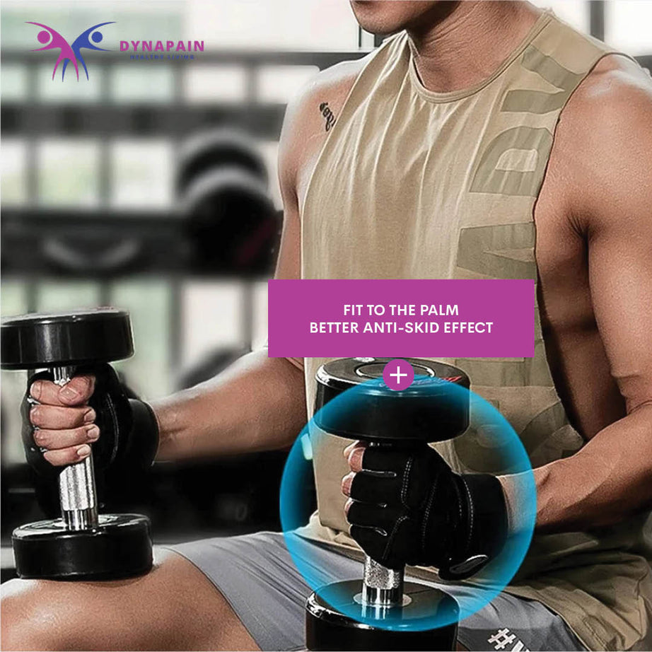 Antislip Weight Lifting Gym Gloves with Wrist Wraps