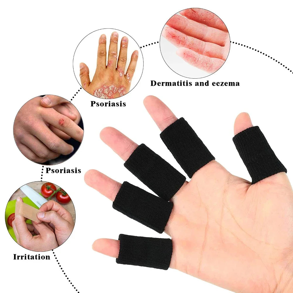 10Pcs/Set Finger Brace Splint Sleeve Support Protector Guard Soft Comfortable Cushion for Basketball Tennis Baseball Volleyball