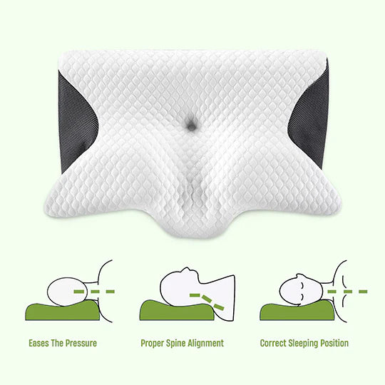Butterfly Memory Foam Neck Pillow with Armrests for Side & Back Sleepers