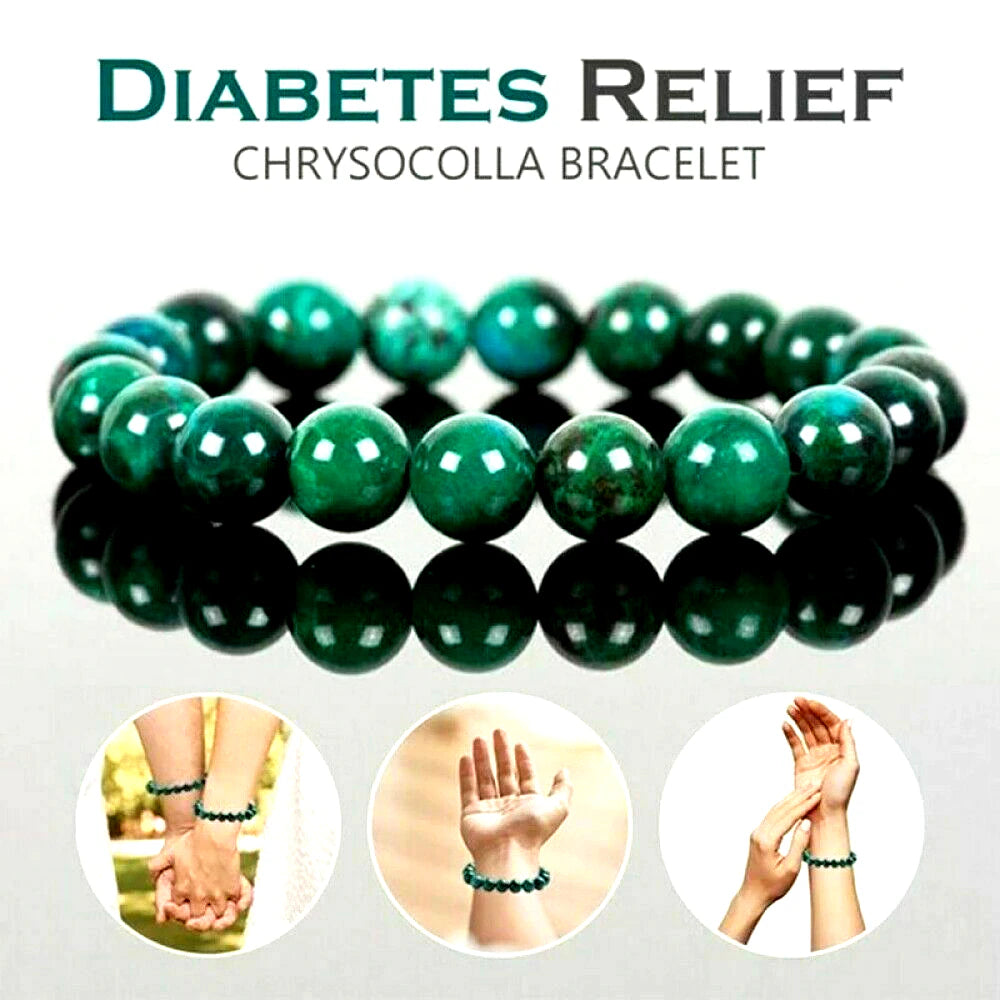 Natural Malachite Stone Bead Bracelet 