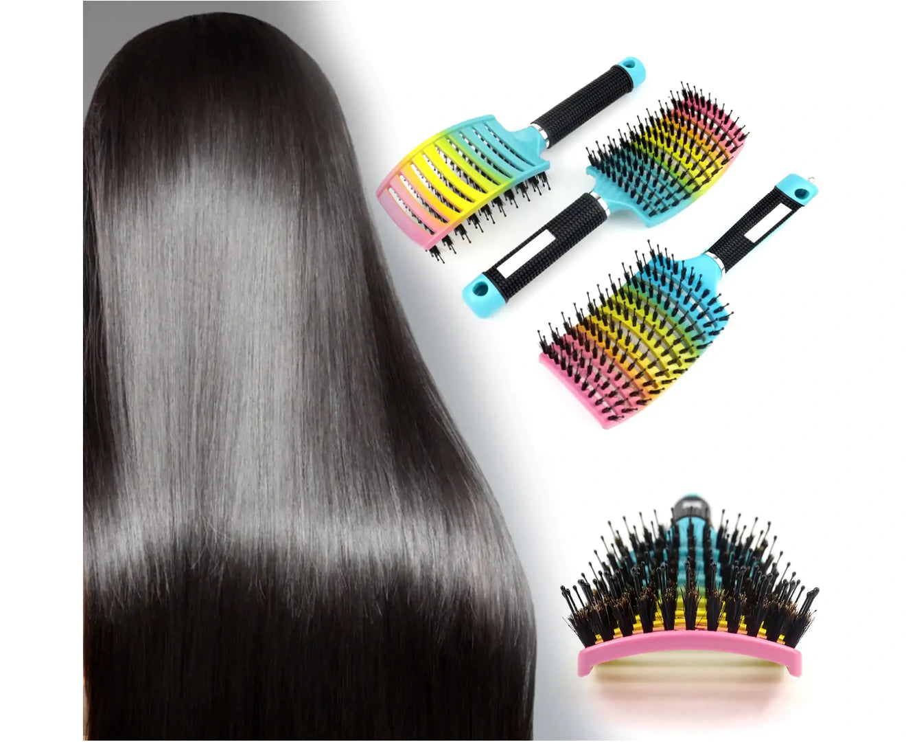 Head Massage Comb High Stability Fix Damaged Hairs Smoothing Massage Scalp Comb Detangling Brushes for Adult -Multicolor