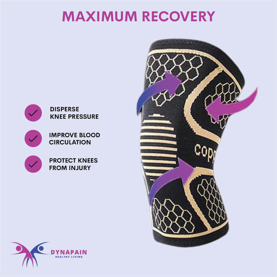 1 Pair Copper Knee Brace for Arthritis Pain and Support Knee Sleeve