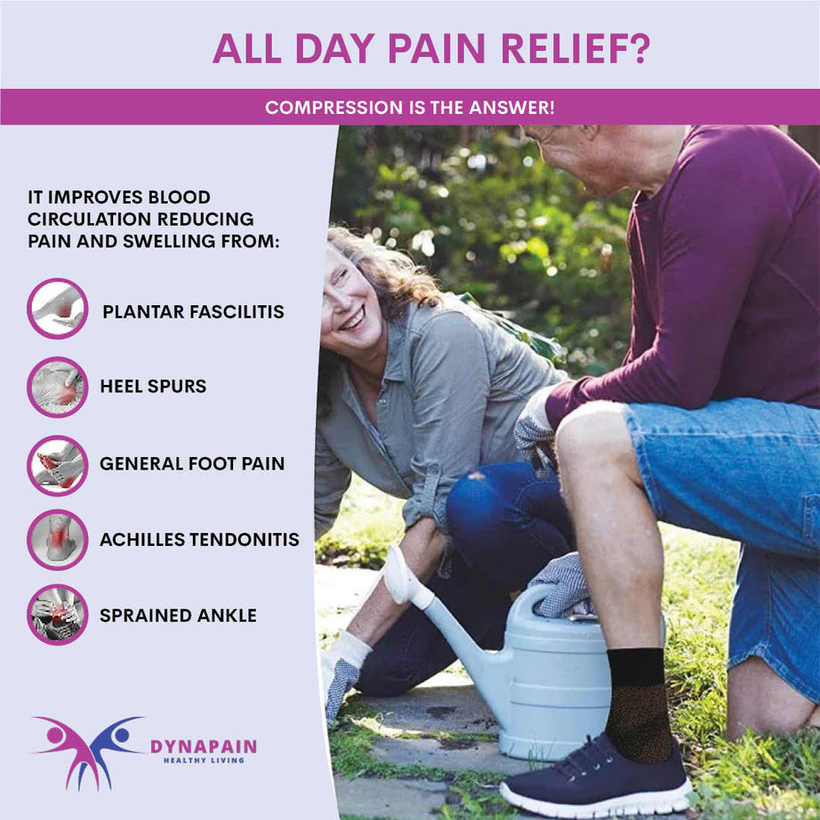 1Pair Copper Neuropathy Ankle Socks for Pain Relief Plantar Fasciitis Swelling