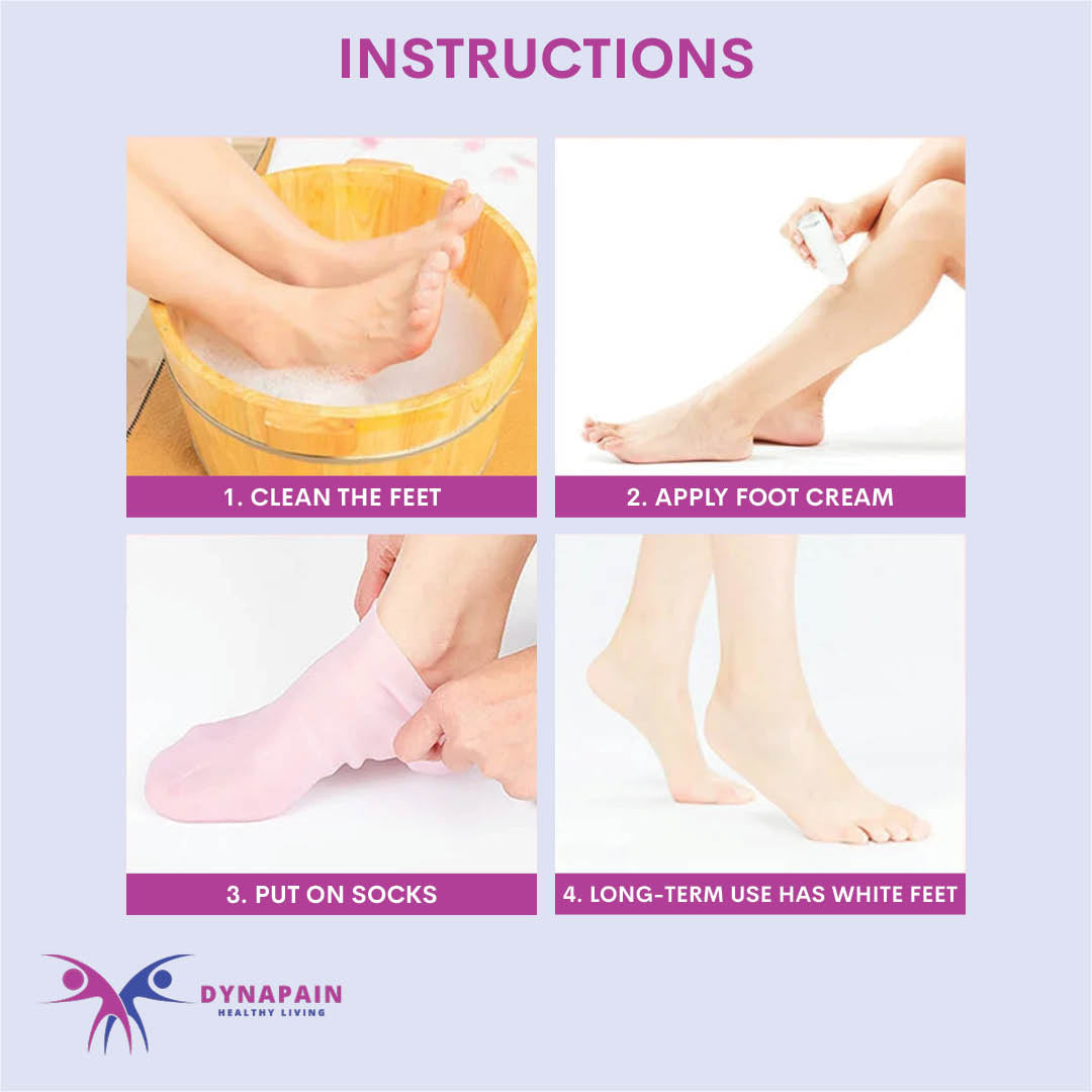 1Pair Feet Care Socks Moisturizing Silicone Gel Heel | Anti-Cracking Spa Home Use