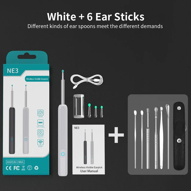  Wireless Smart Ear Wax Cleaner with High Precision and with Camera LED Light