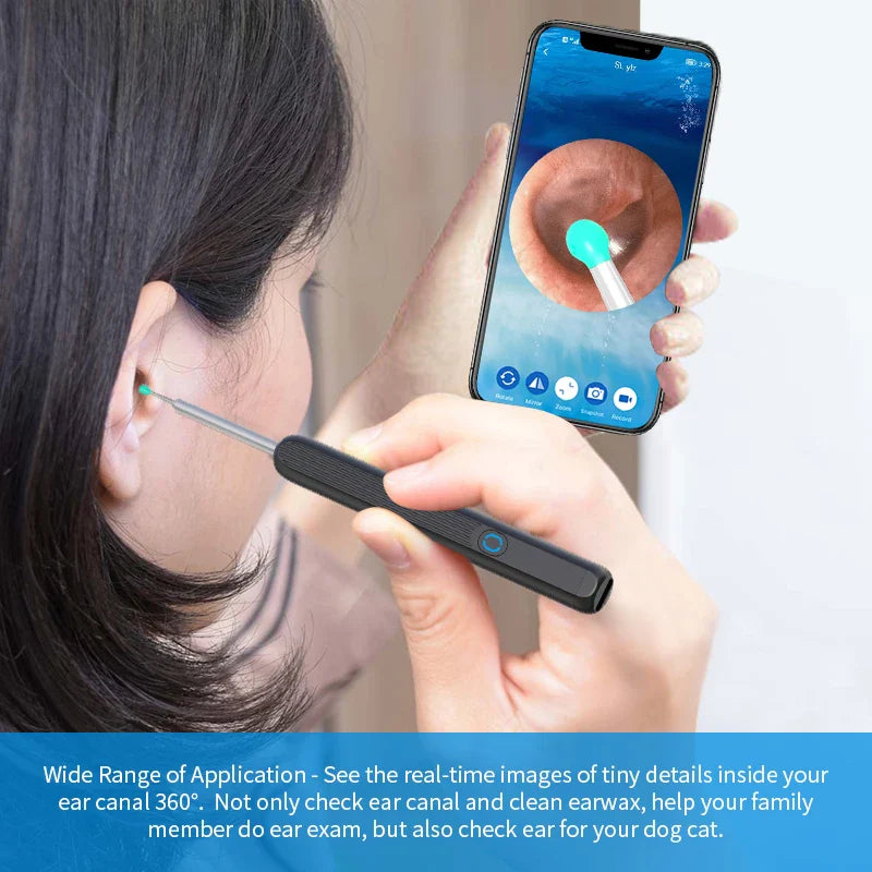  Wireless Smart Ear Wax Cleaner with High Precision and with Camera LED Light