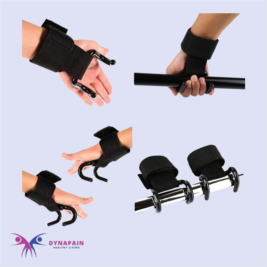 Adjustable Weight Lifting Hook Wristband Gloves for Strength Training