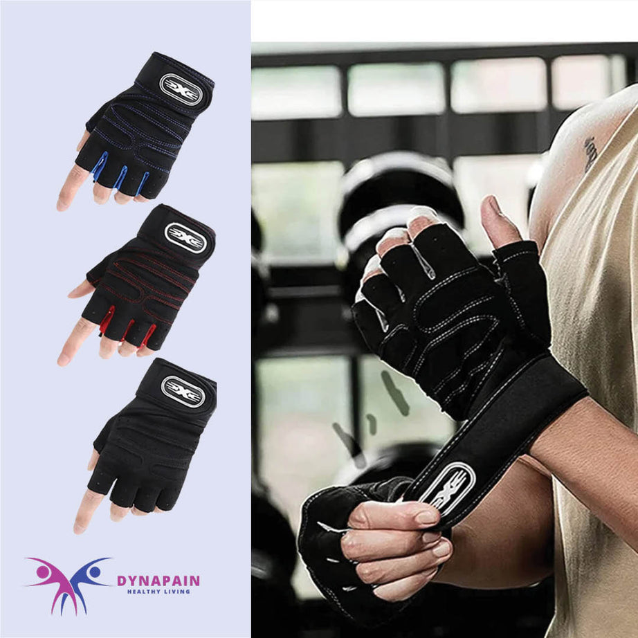 Antislip Weight Lifting Gym Gloves with Wrist Wraps