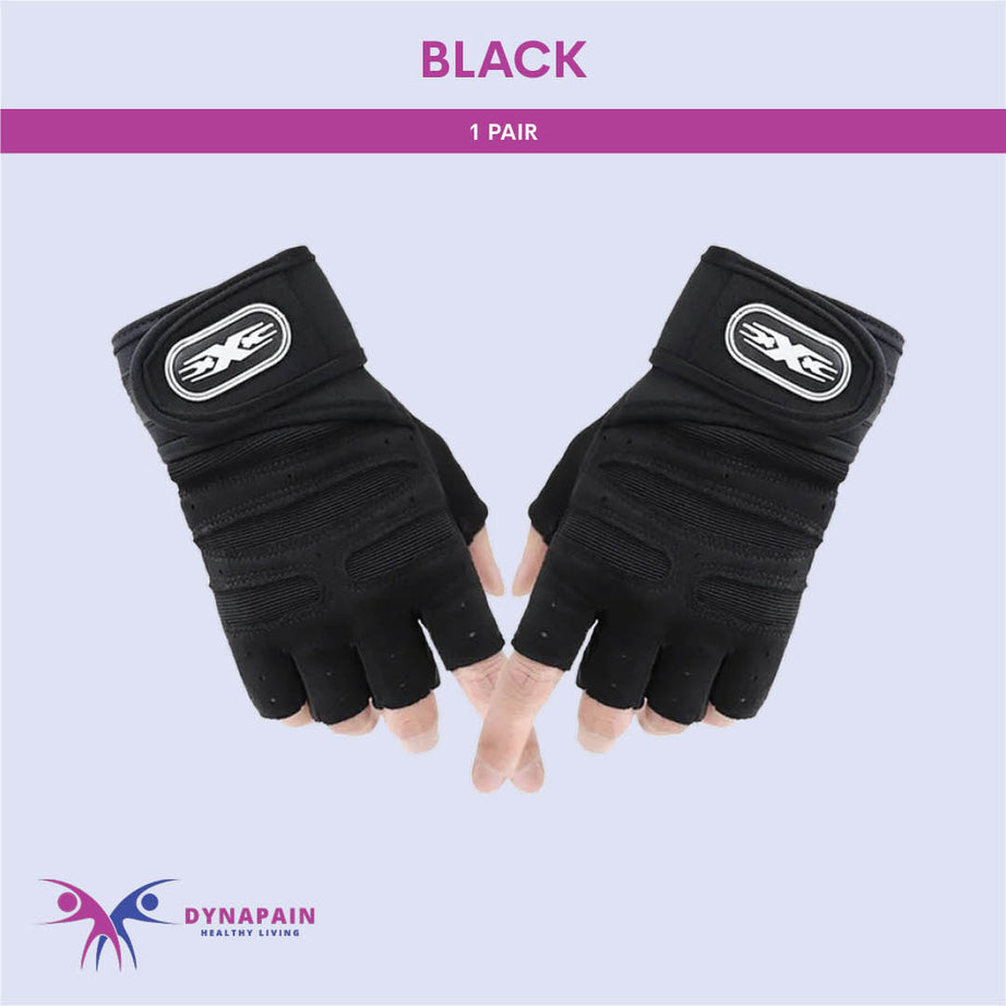 Antislip Weight Lifting Gym Gloves with Wrist Wraps