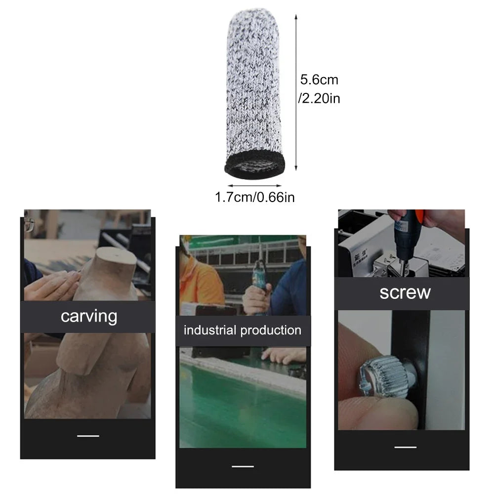 1Pair Finger Cots Cut Resistant Protection Finger Sleeve Gloves 