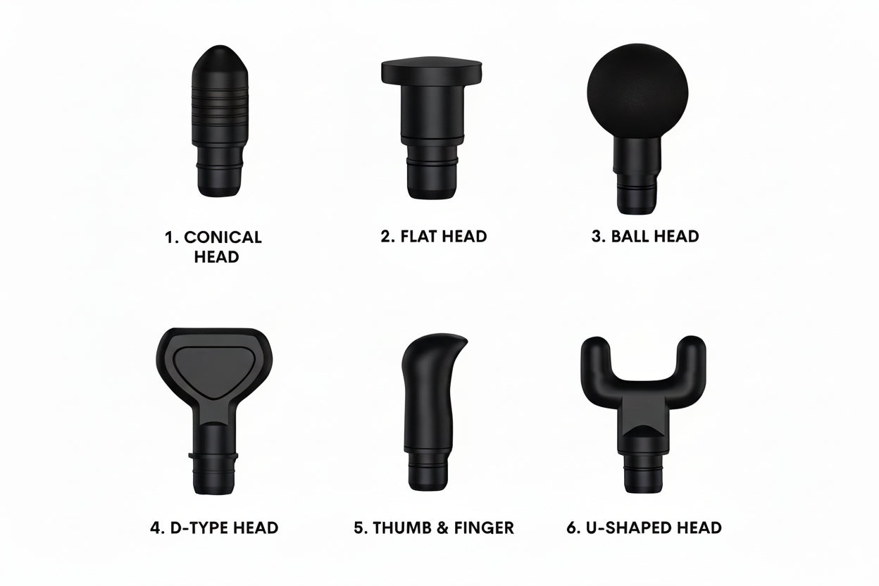 Portable Percussion Massage Gun (Type-C Rechargeable) – Multi-Head Kit