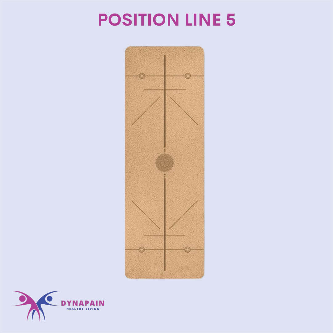 Natural Cork Yoga Mat Anti-Skid with Position Line Pattern Sweatproof Tear-Resistant