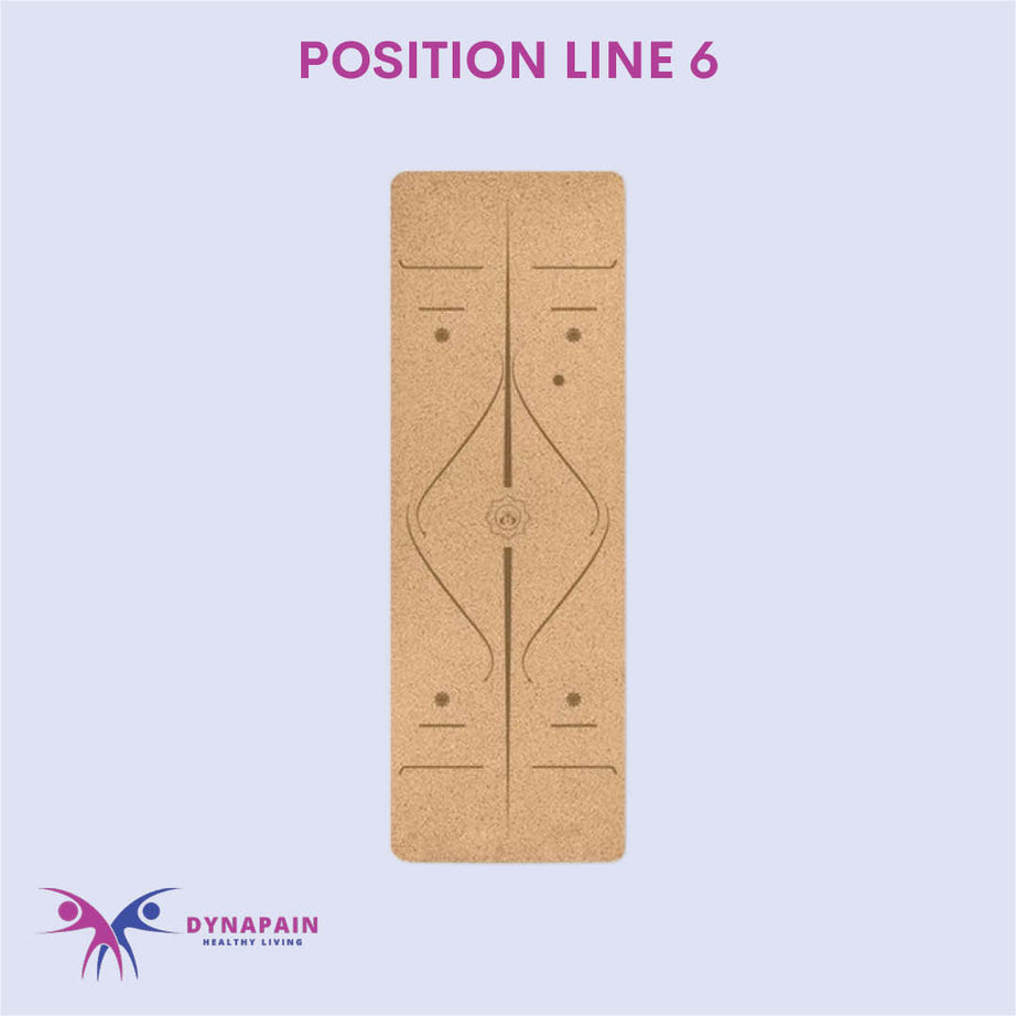 Natural Cork Yoga Mat Anti-Skid with Position Line Pattern Sweatproof Tear-Resistant