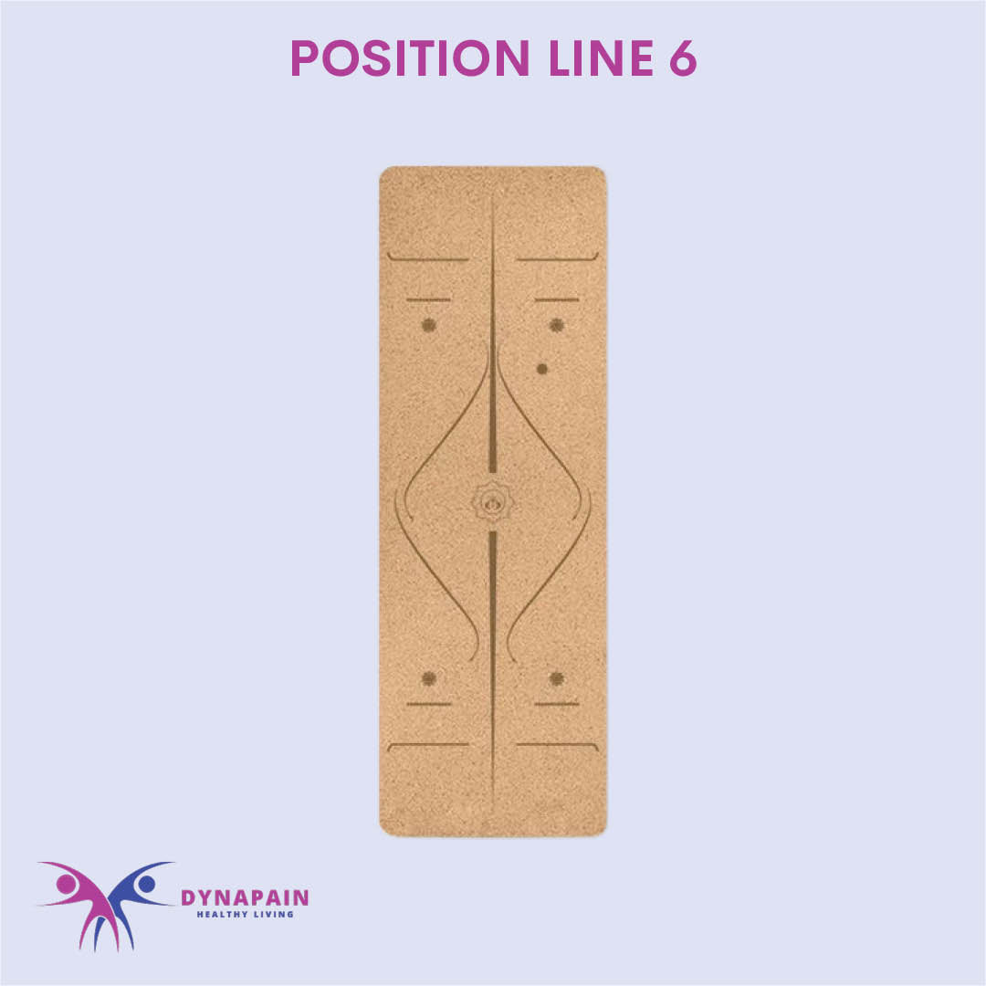 Natural Cork Yoga Mat Anti-Skid with Position Line Pattern Sweatproof Tear-Resistant