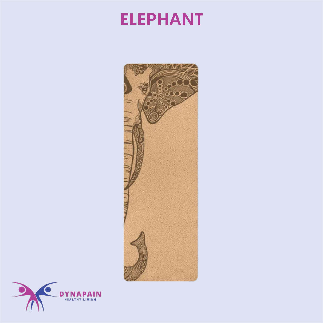 Natural Cork Yoga Mat Anti-Skid with Position Line Pattern Sweatproof Tear-Resistant