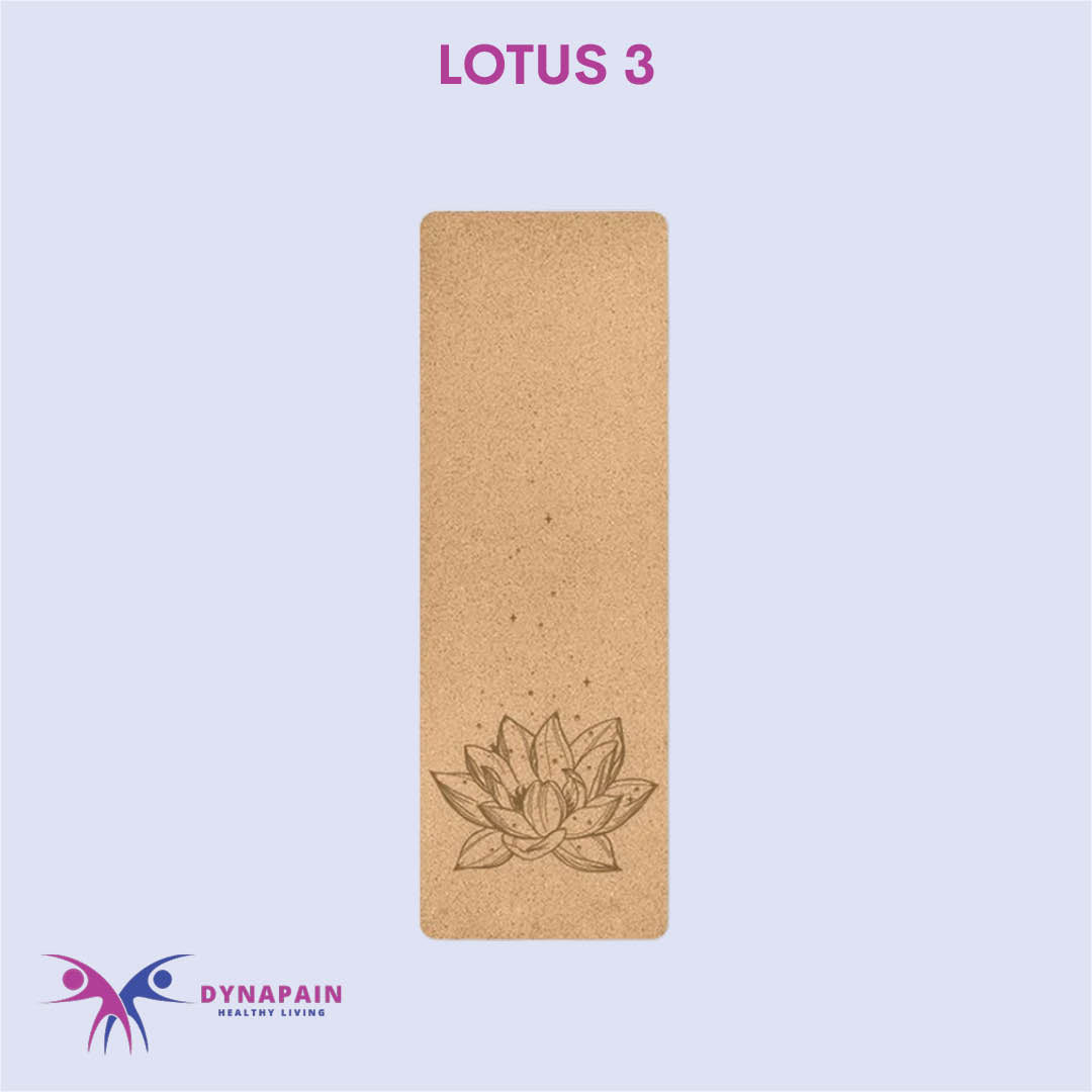 Natural Cork Yoga Mat Anti-Skid with Position Line Pattern Sweatproof Tear-Resistant
