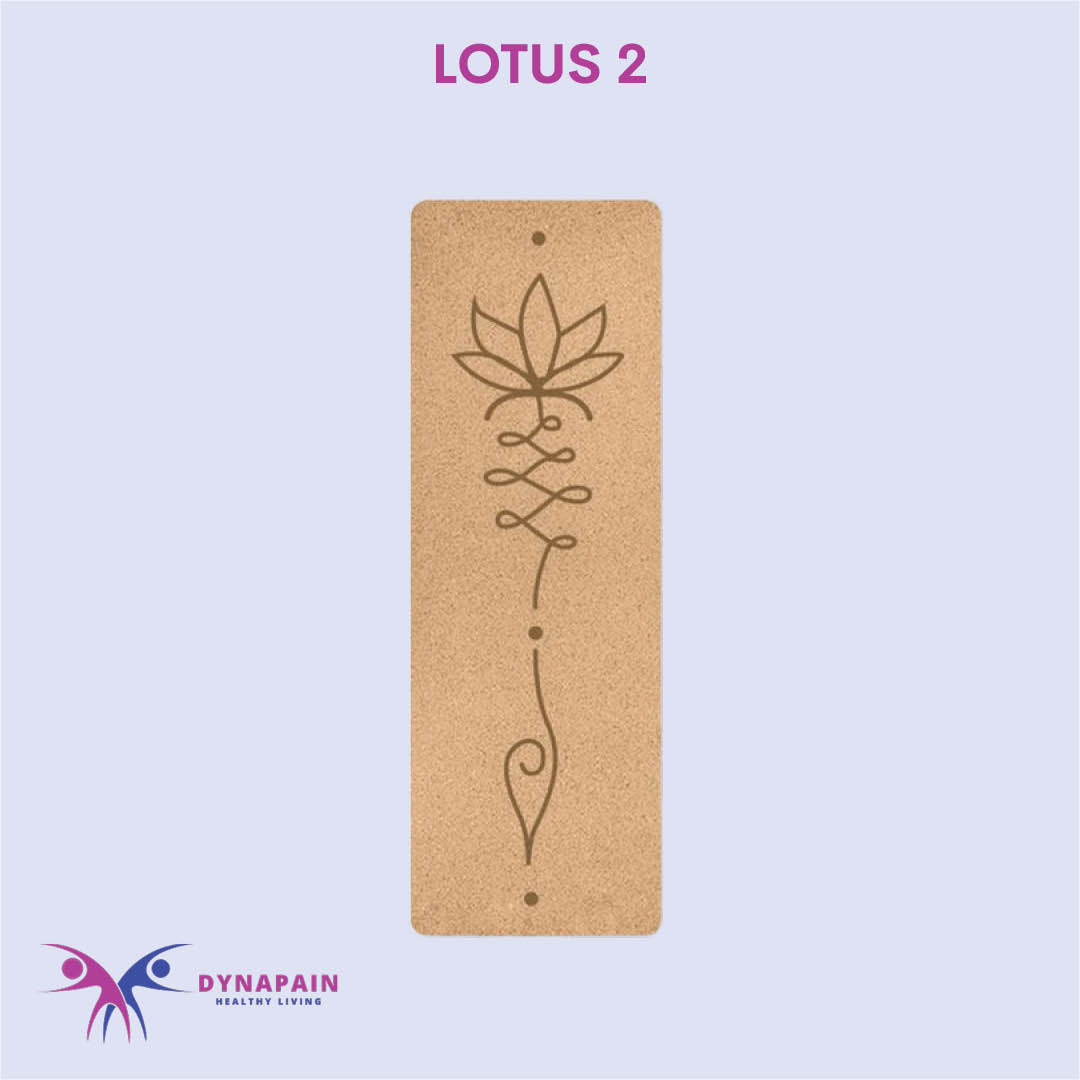 Natural Cork Yoga Mat Anti-Skid with Position Line Pattern Sweatproof Tear-Resistant