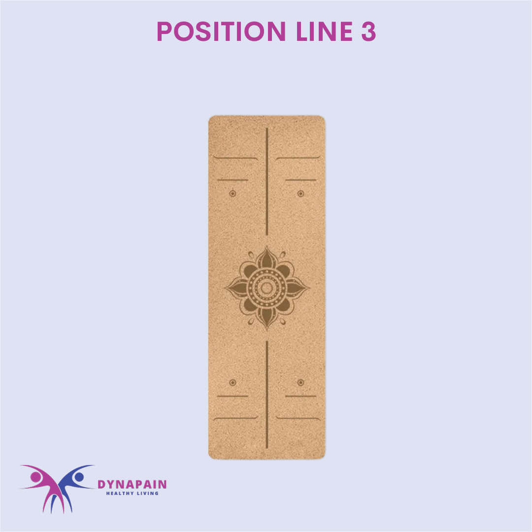 Natural Cork Yoga Mat Anti-Skid with Position Line Pattern Sweatproof Tear-Resistant