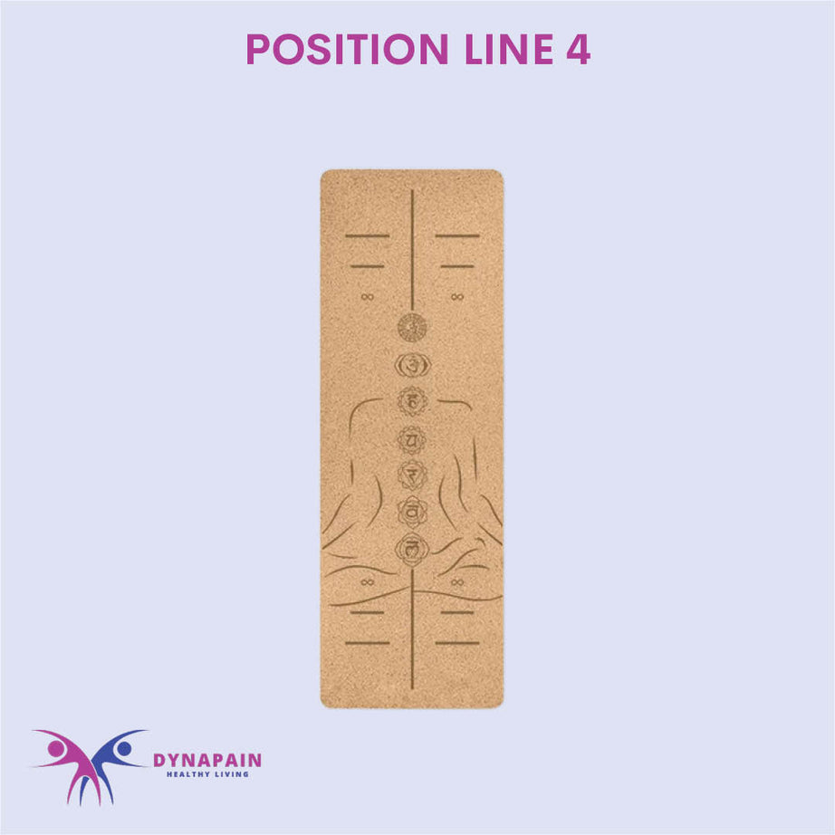 Natural Cork Yoga Mat Anti-Skid with Position Line Pattern Sweatproof Tear-Resistant