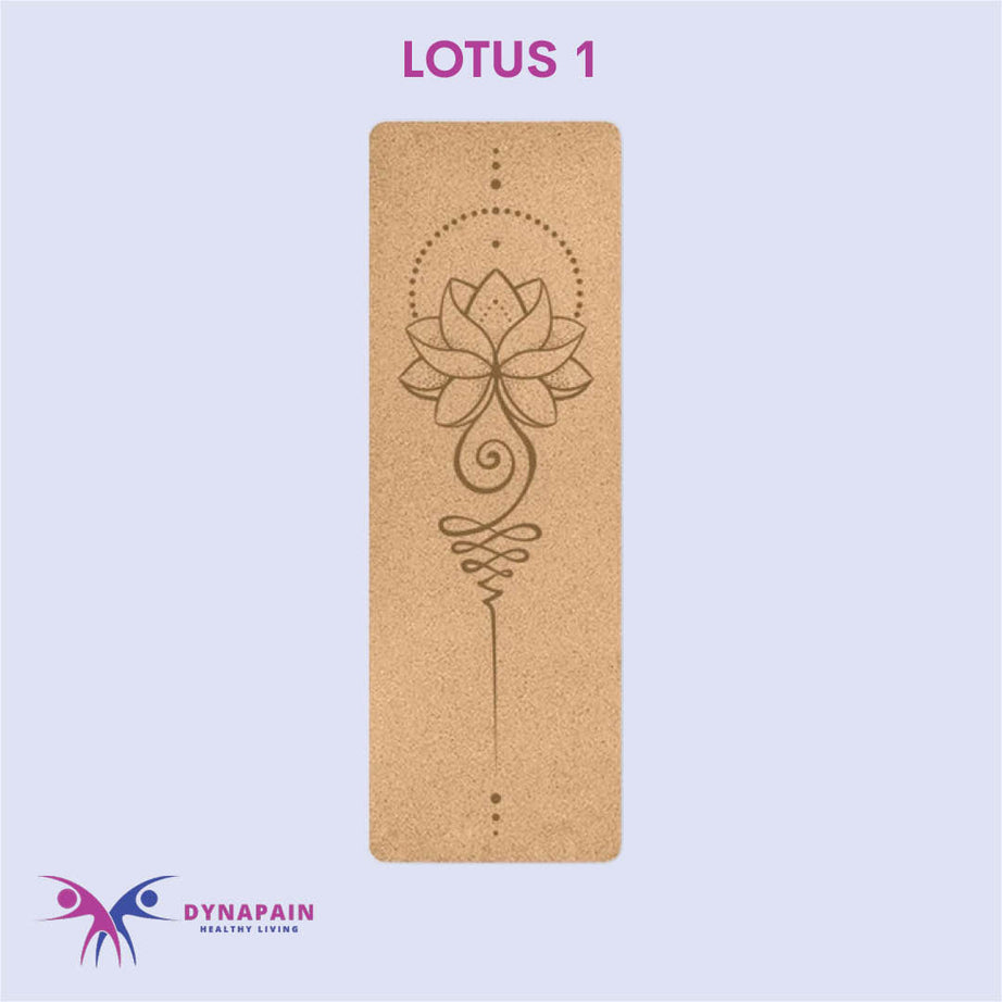 Natural Cork Yoga Mat Anti-Skid with Position Line Pattern Sweatproof Tear-Resistant