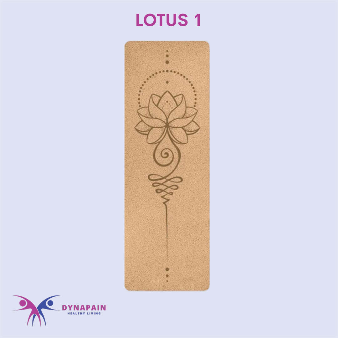 Natural Cork Yoga Mat Anti-Skid with Position Line Pattern Sweatproof Tear-Resistant