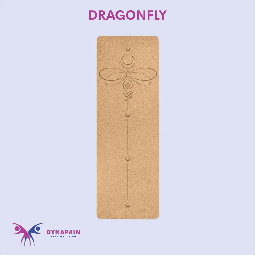 Natural Cork Yoga Mat Anti-Skid with Position Line Pattern Sweatproof Tear-Resistant